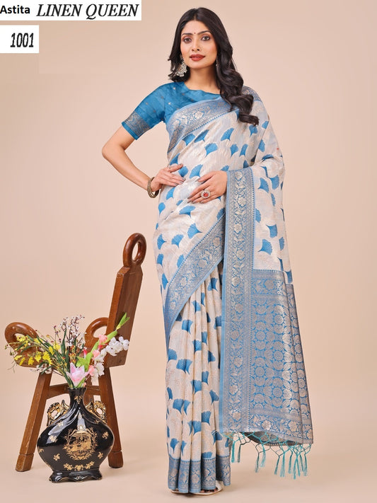 1001 Linen Queen Astita Cotton Sarees