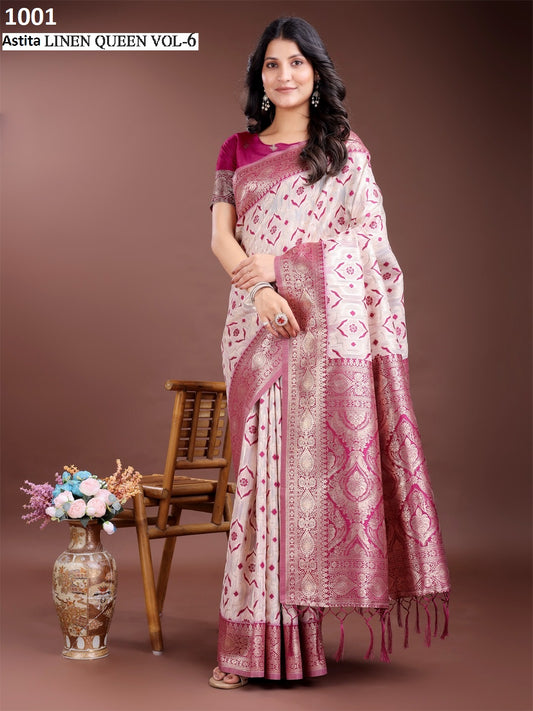 1001 Linen Queen Vol 6 Astita Printed Sarees