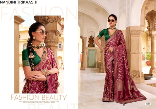 1001 Nandini Trikaashi Nv Satin Sarees