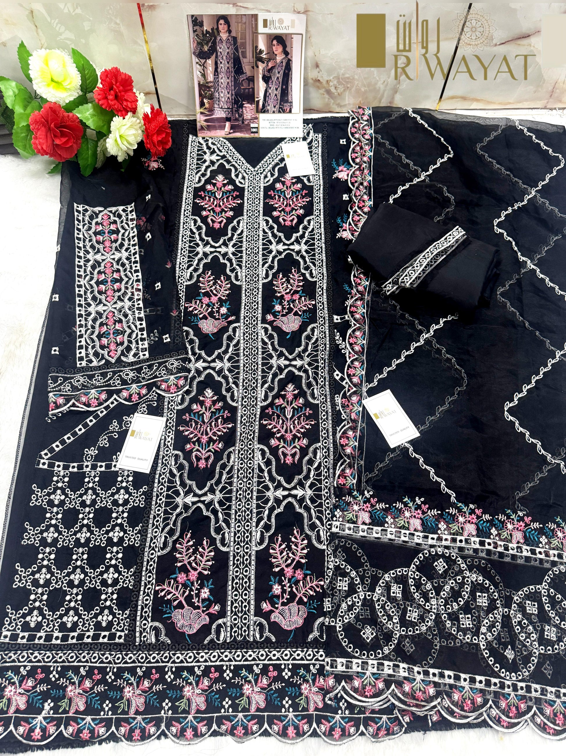 1001 Riwayat Organza Pakistani Salwar Suits