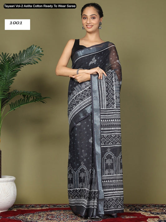 1001 Tayaari Vol-2 Astita Cotton Ready To Wear Saree