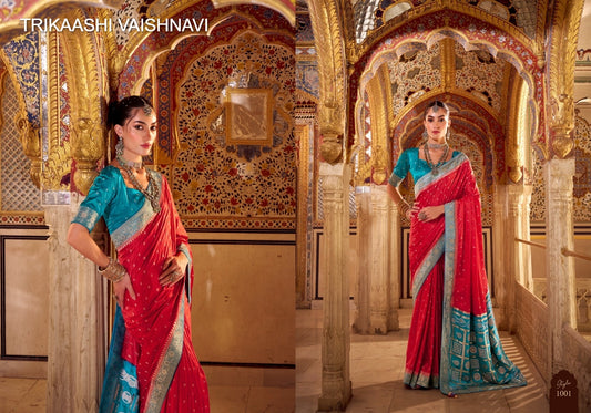 1001 Vaishnavi Trikaashi Satin Silk Sarees
