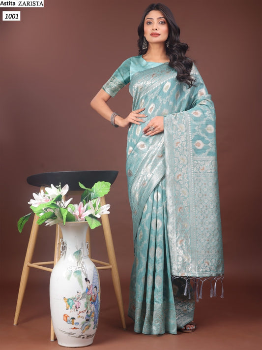 1001 Zarista Astita Linen Cotton Sarees