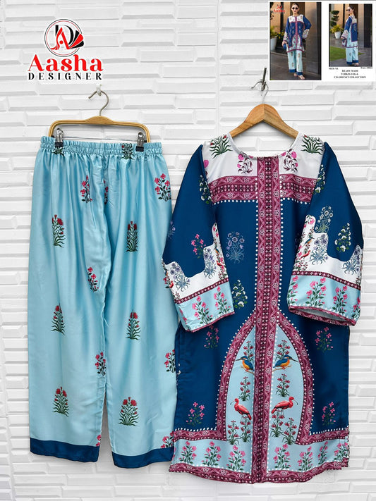 10022 Turkis Vol-6 Aasha Designer Printed Co Ord Set
