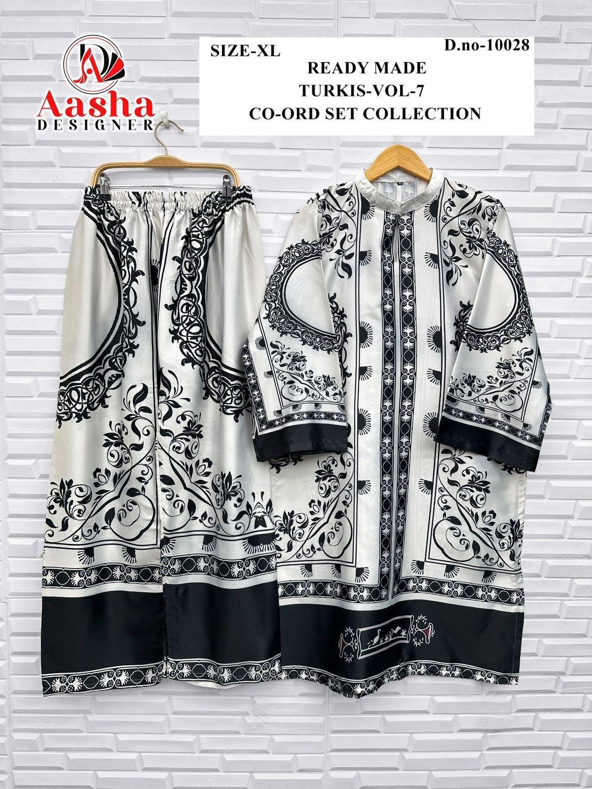 10028 Turkis Vol-7 Karachi Aasha Designer Satin Co Ord Set