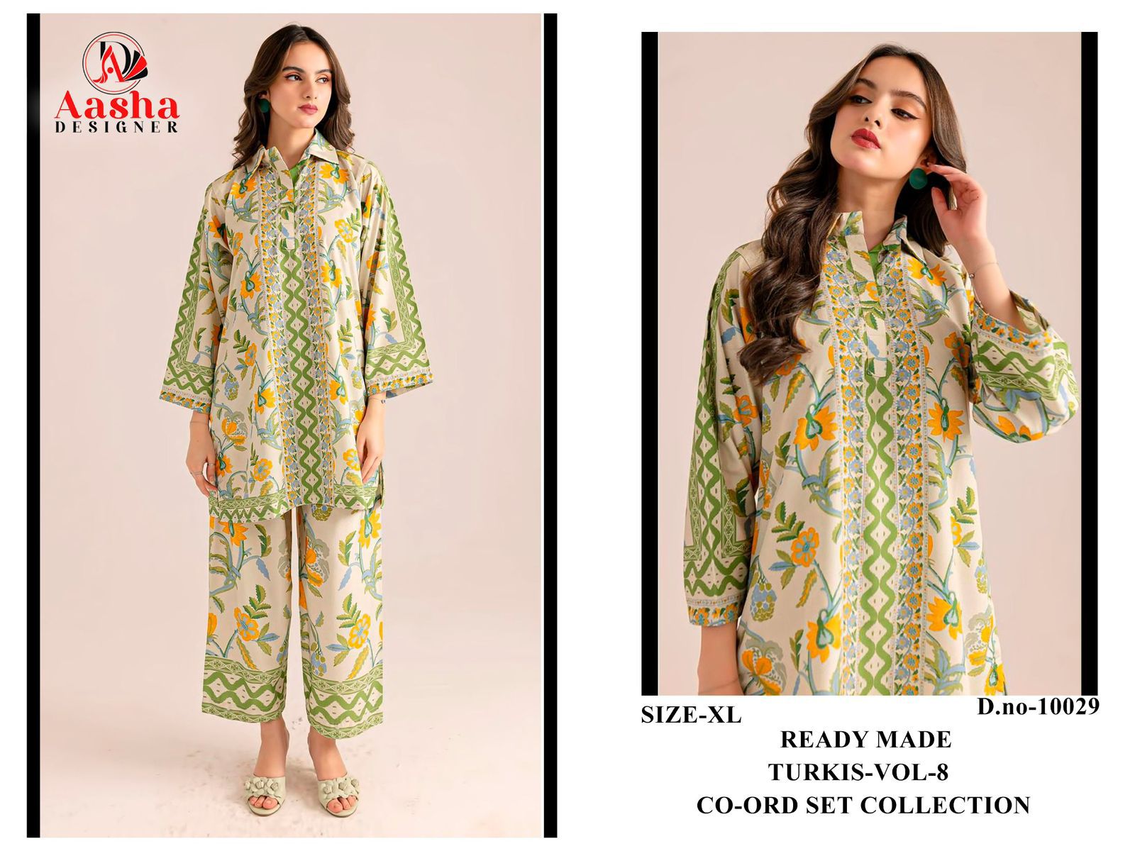 10029 Turkis Vol-8 Karachi Aasha Designer Printed Co Ord Set