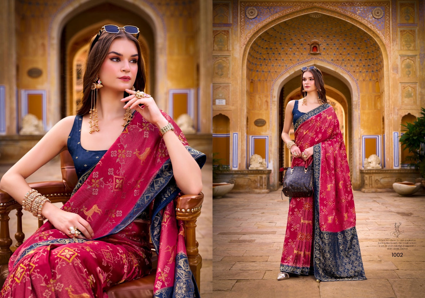 1002 Aaradhyam Trikaashi Nv Satin Sarees