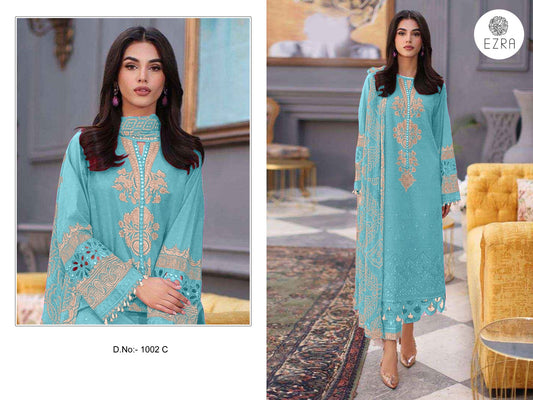 1002C Ezra Cotton Pakistani Patch Suits