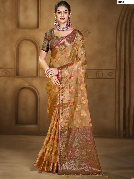 1002 Chandani Vol 2 Bunawat Organza Sarees