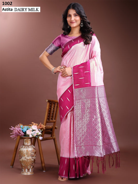 1002 Dairy Milk Astita Lichi Silk Sarees