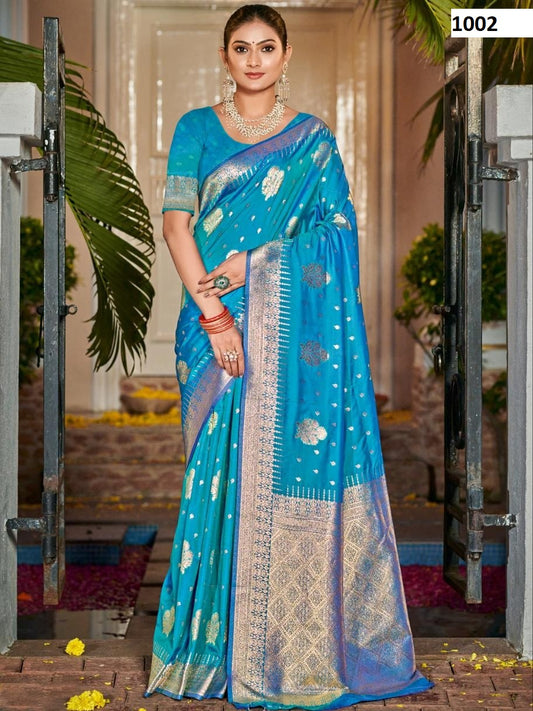 1002 Gulpang Silk Bunawat Printed Sarees