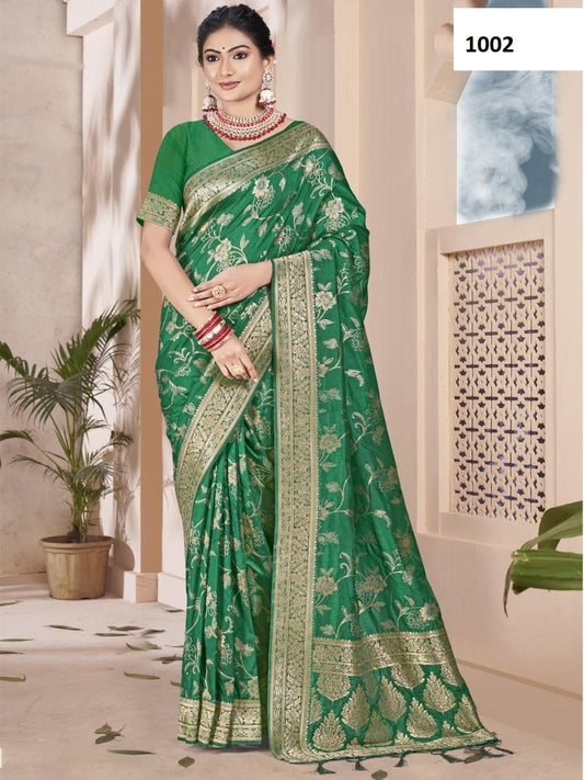 1002 Kamdhenu Silk Bunawat Cotton Silk Sarees