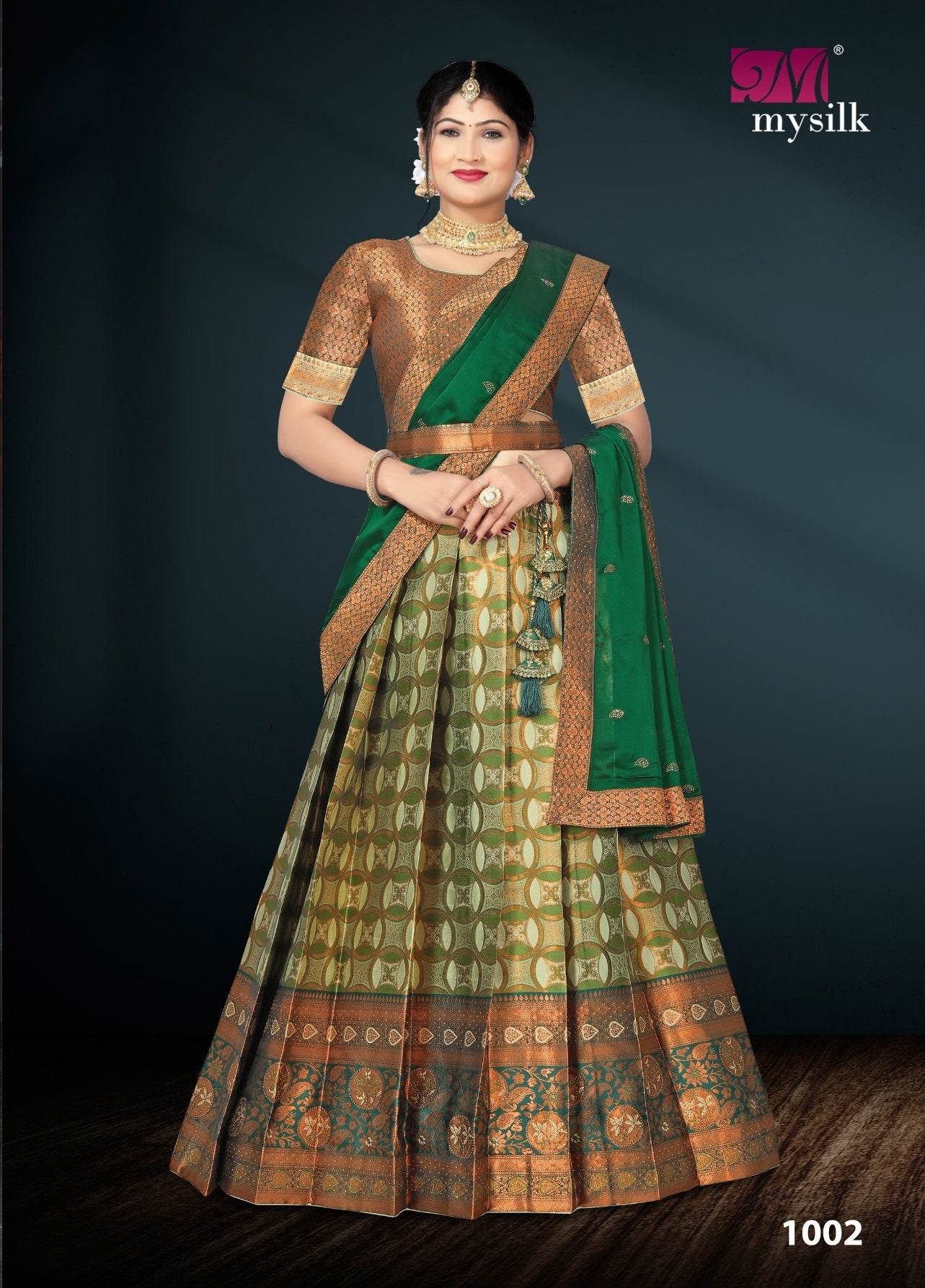 1002 Kaushalya Mysilk Rangoli Lehenga Saree