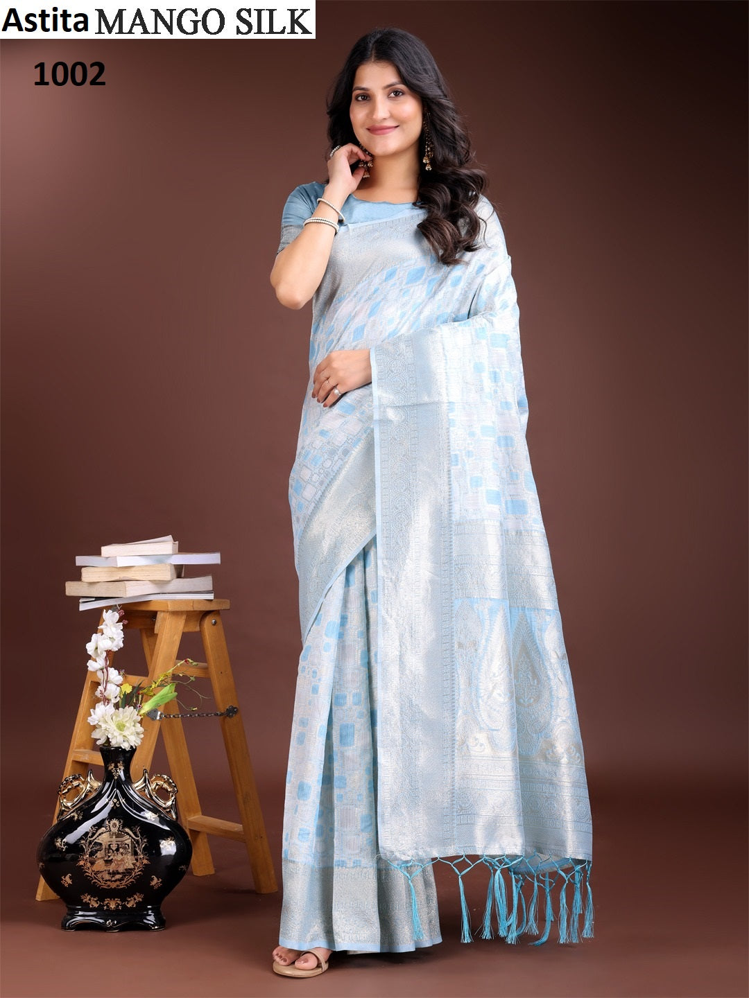 1002 Mango Astita Linen Cotton Sarees