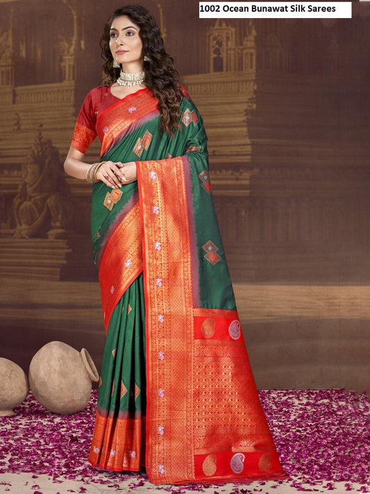 1002 Ocean Bunawat Silk Sarees