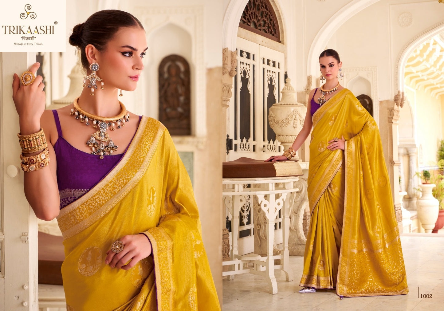 1002 Shanvika Trikaashi Nv Satin Sarees