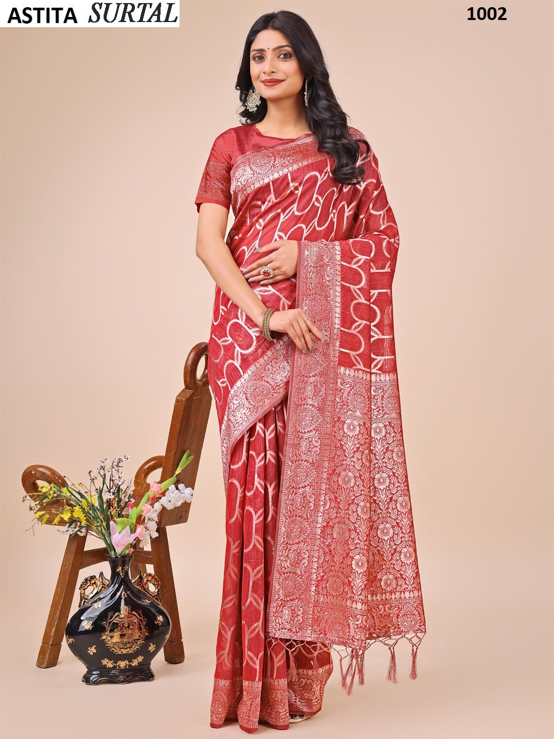 1002 Surtal Astita Linen Cotton Sarees