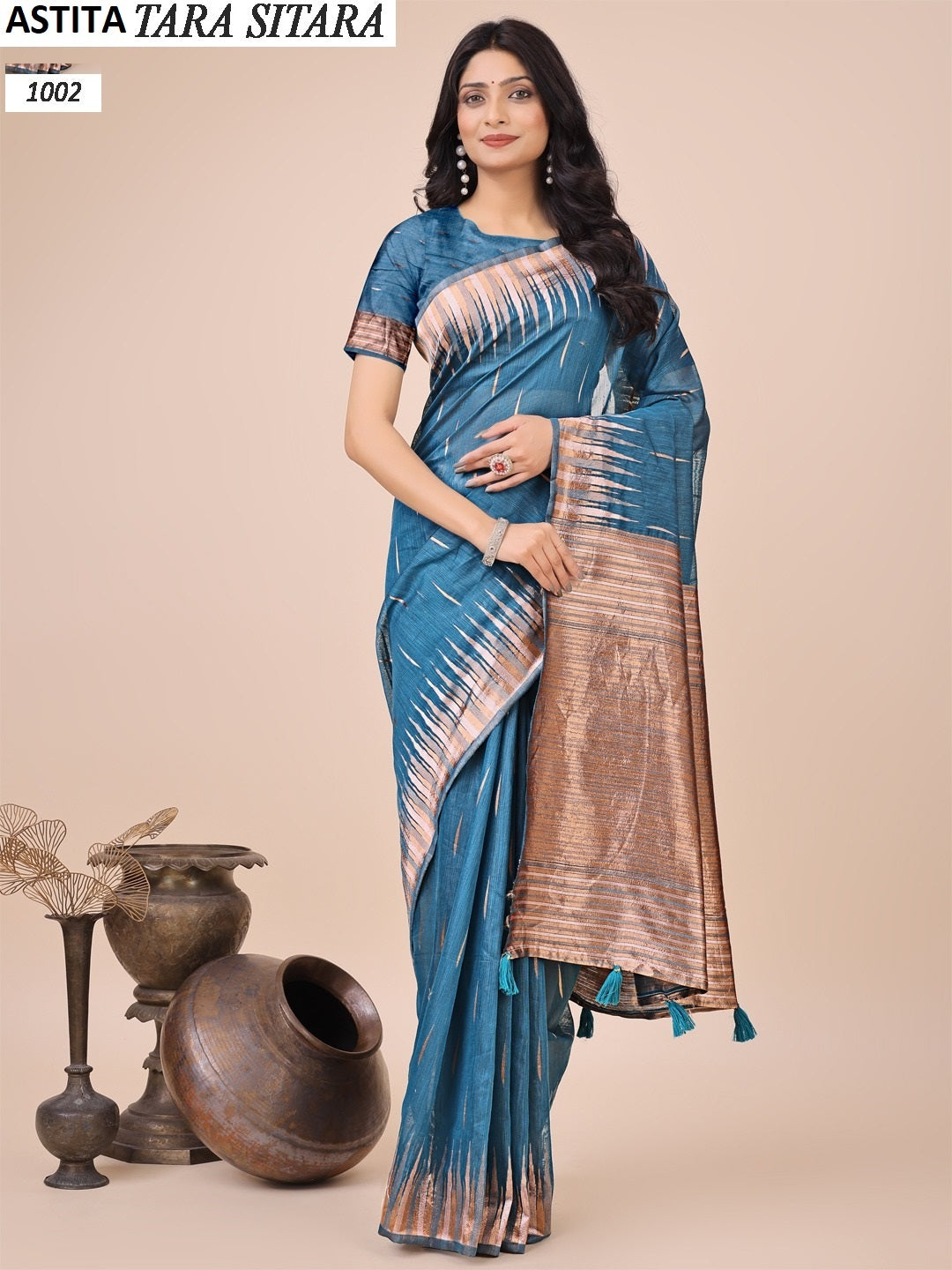 1002 Tara Sitara Astita Linen Cotton Sarees