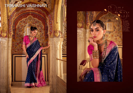 1002 Vaishnavi Trikaashi Satin Silk Sarees