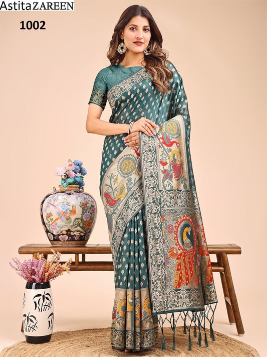 1002 Zareen Astita Linen Cotton Sarees