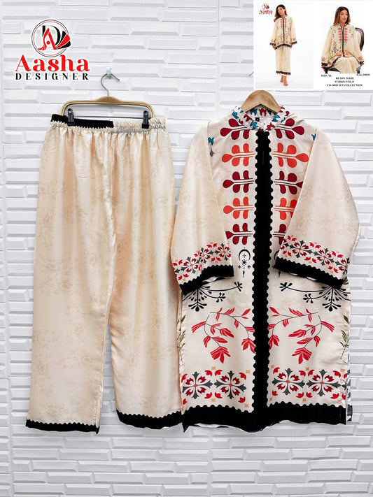 10030 Turkis Vol-8 Karachi Aasha Designer Printed Co Ord Set