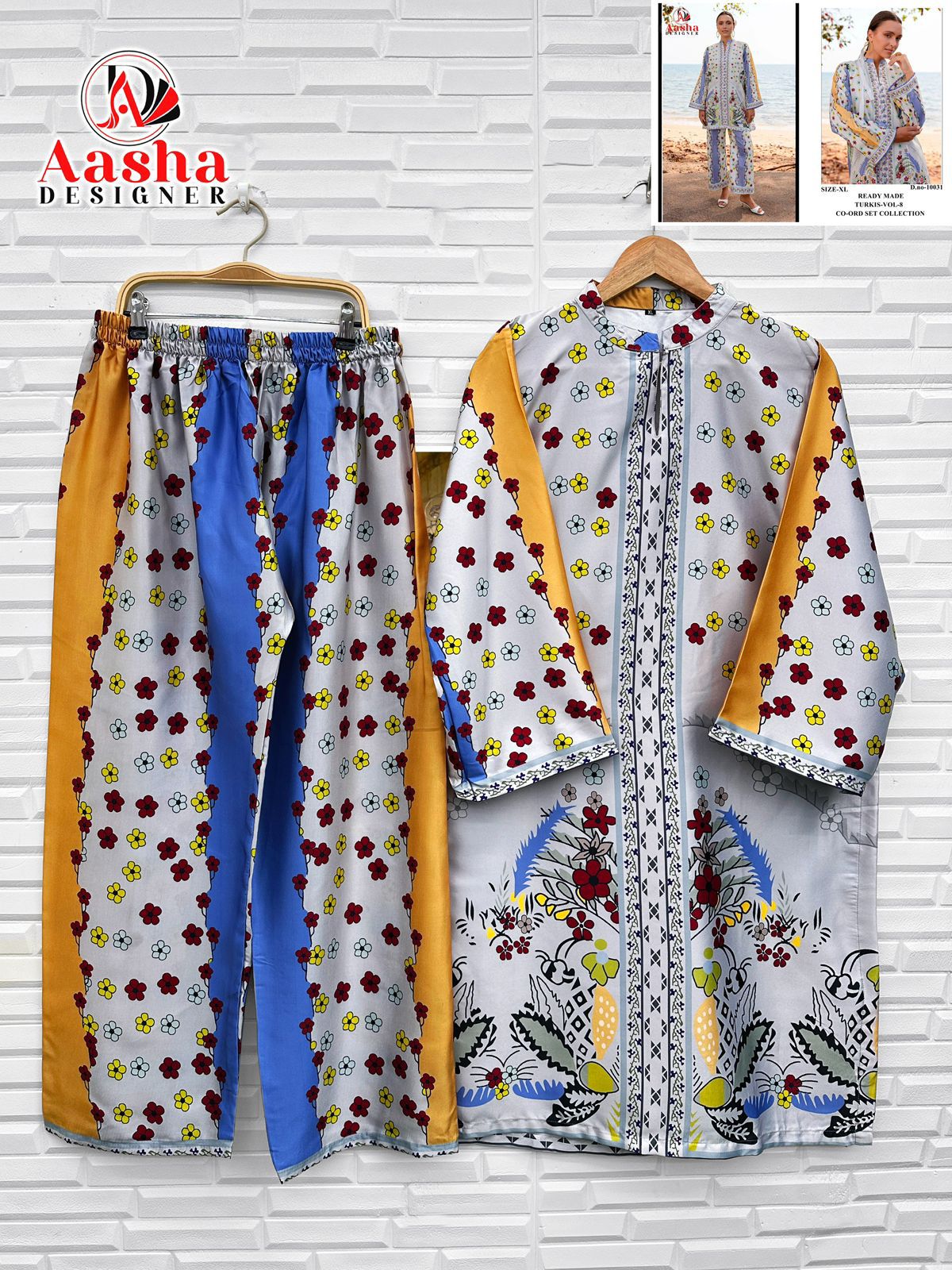 10031 Turkis Vol-8 Karachi Aasha Designer Printed Co Ord Set