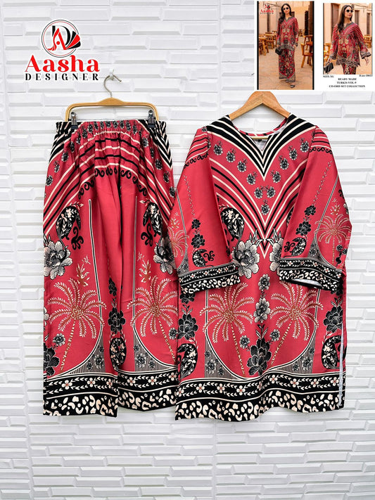 10033 Turkis Vol-9 Karachi Aasha Designer Printed Co Ord Set