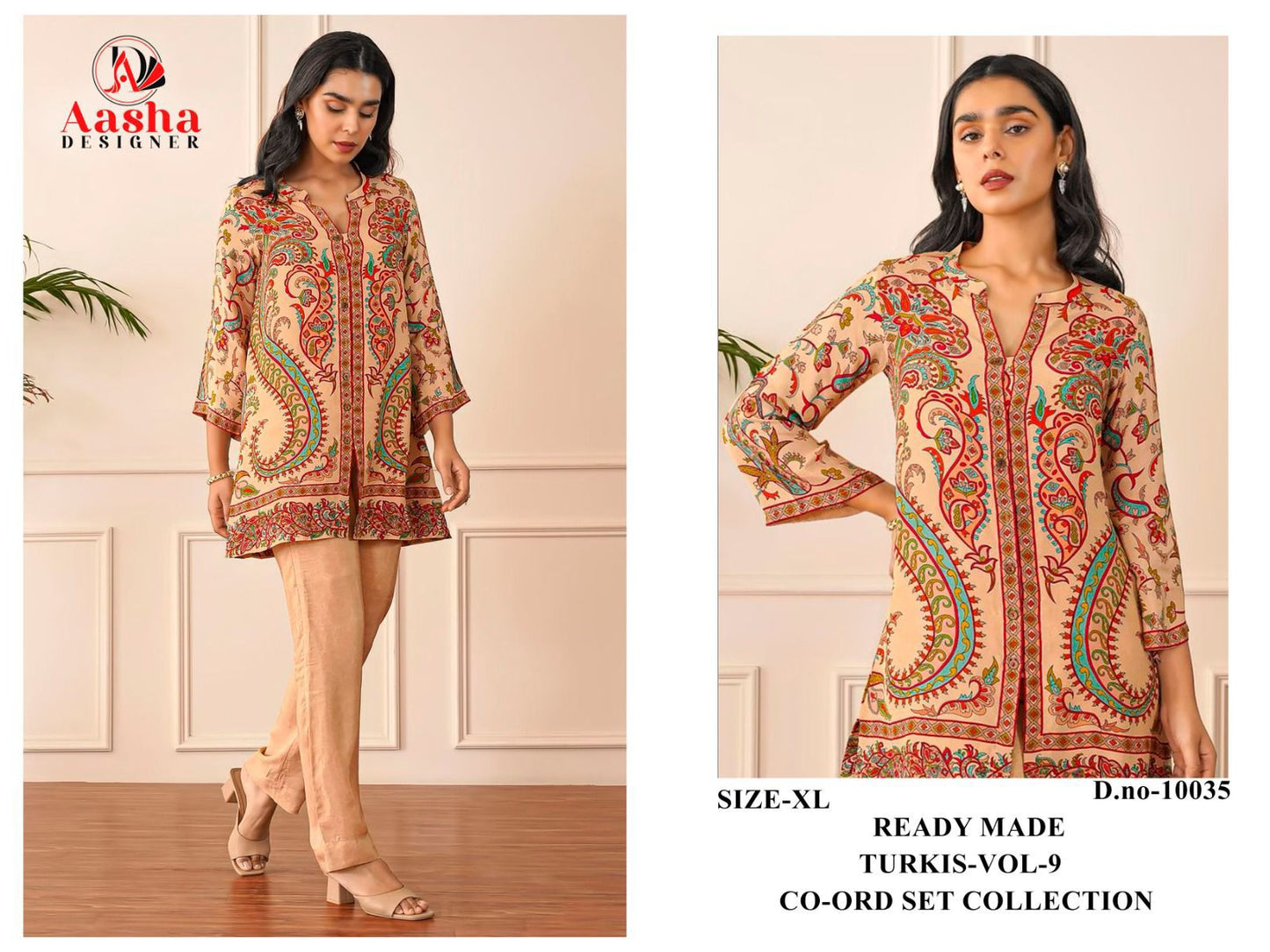 10035 Turkis Vol-9 Karachi Aasha Designer Printed Co Ord Set