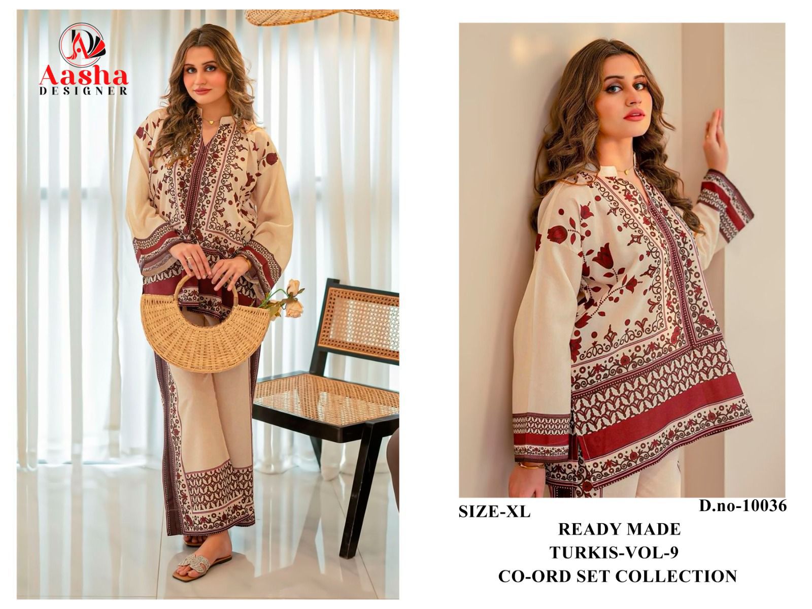 10036 Turkis Vol-9 Karachi Aasha Designer Printed Co Ord Set