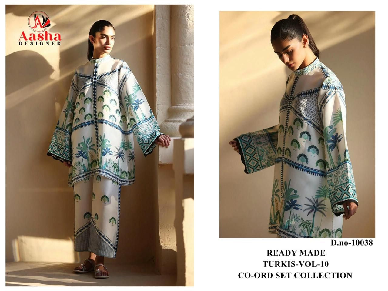 10038 Turkis Vol-10 Karachi Aasha Designer Printed Co Ord Set
