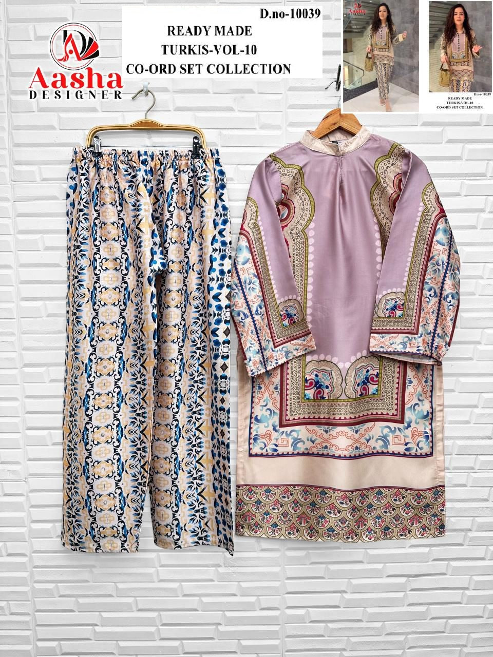 10039 Turkis Vol-10 Karachi Aasha Designer Printed Co Ord Set