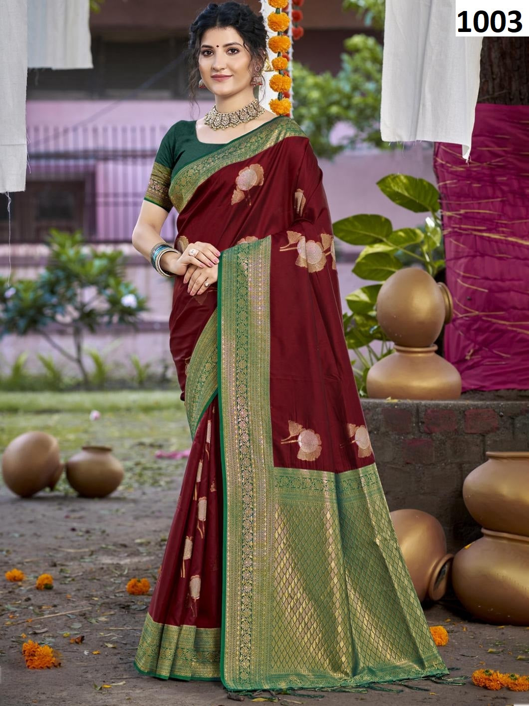 1003 Antique Bunawat Silk Sarees