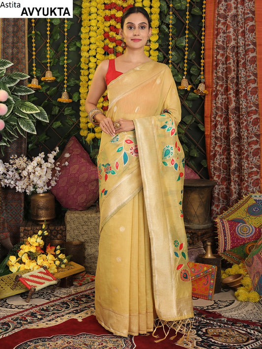 1003 Avyukta Astita Linen Cotton Sarees