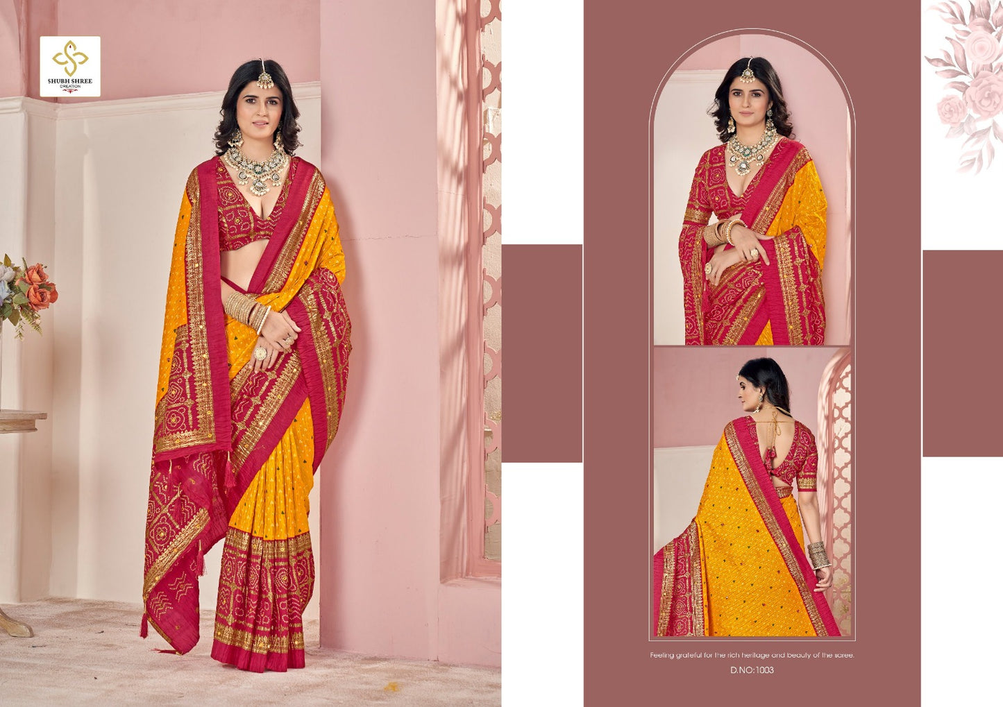 1003 Crush 4 Shubh Shree Aari Work Sarees