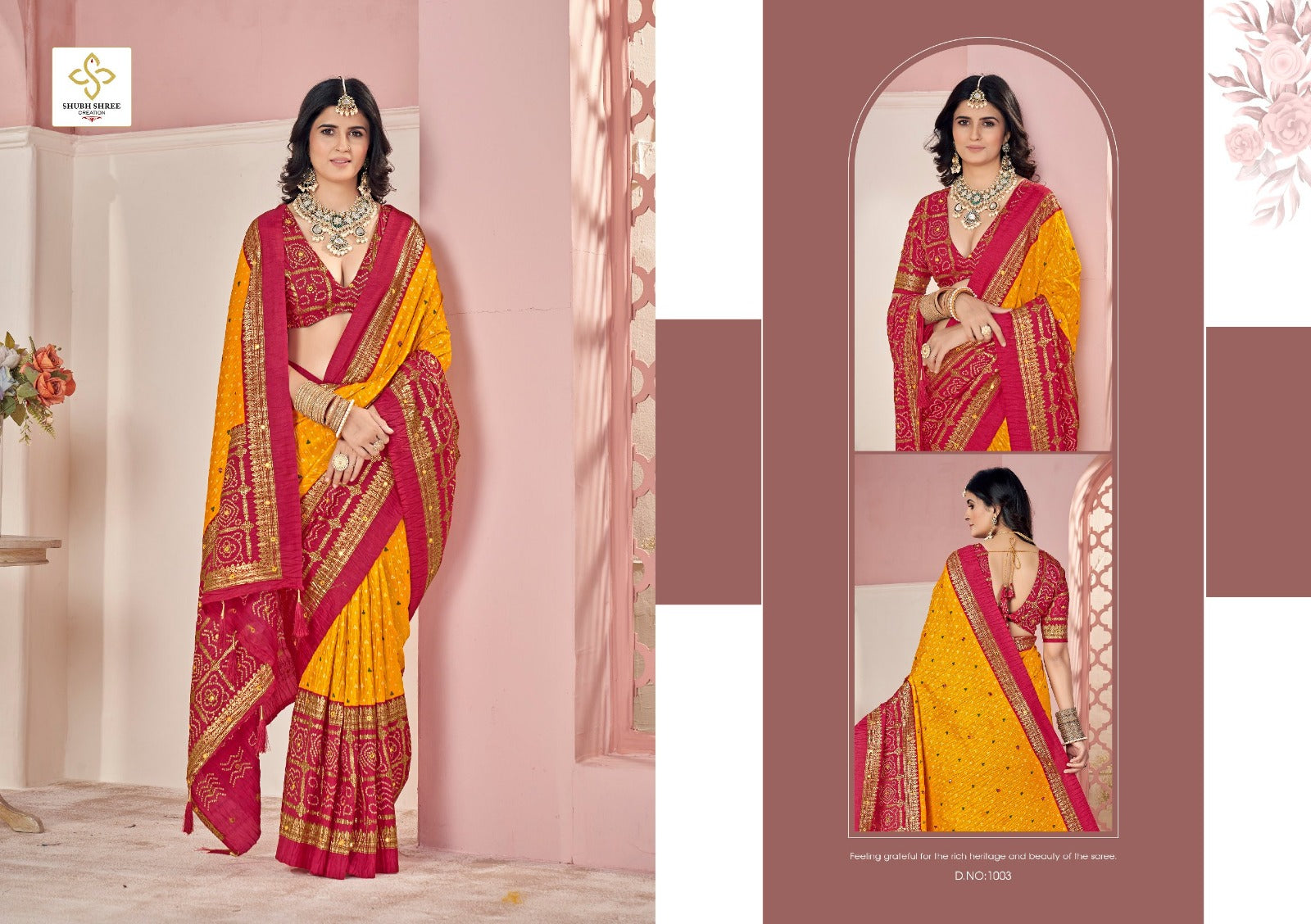 1003 Crush 4 Shubh Shree Aari Work Sarees