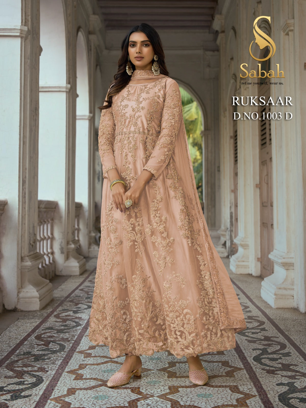 1003D Ruksaar Sabah Satin Silk Unstitched Suits