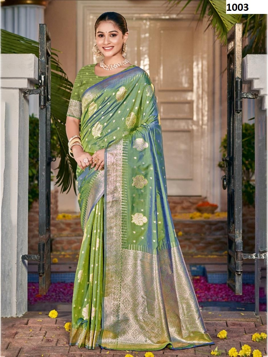 1003 Gulpang Silk Bunawat Printed Sarees