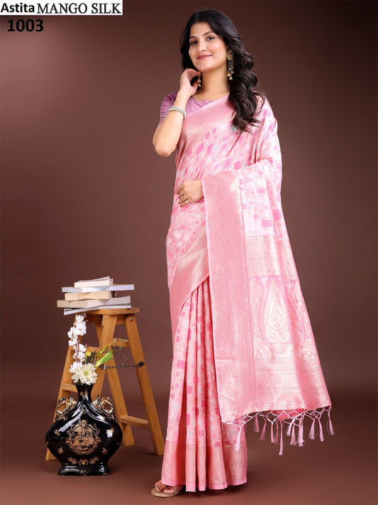 1003 Mango Astita Linen Cotton Sarees
