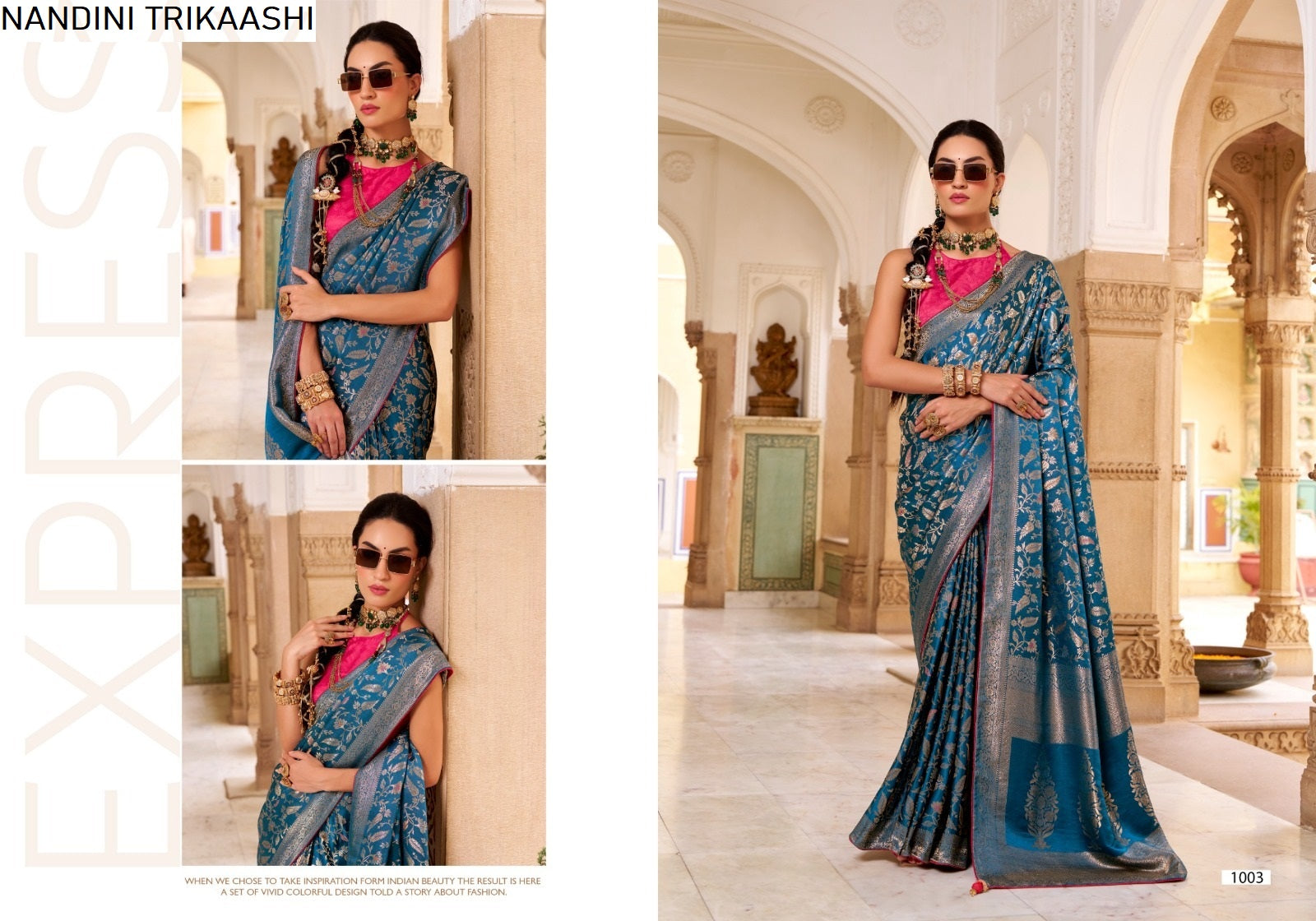 1003 Nandini Trikaashi Nv Satin Sarees