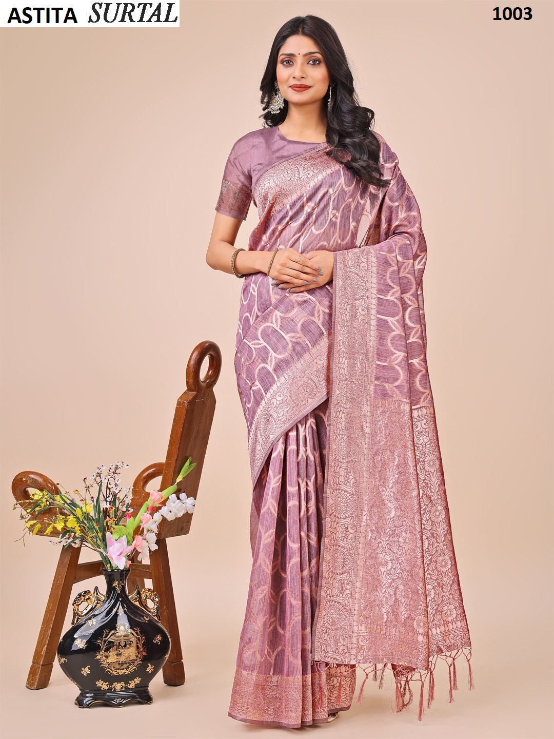 1003 Surtal Astita Linen Cotton Sarees