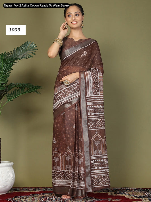 1003 Tayaari Vol-2 Astita Cotton Ready To Wear Saree