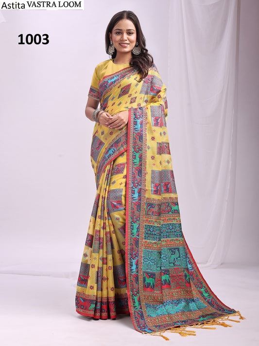1003 Vastraloom Astita Linen Cotton Sarees