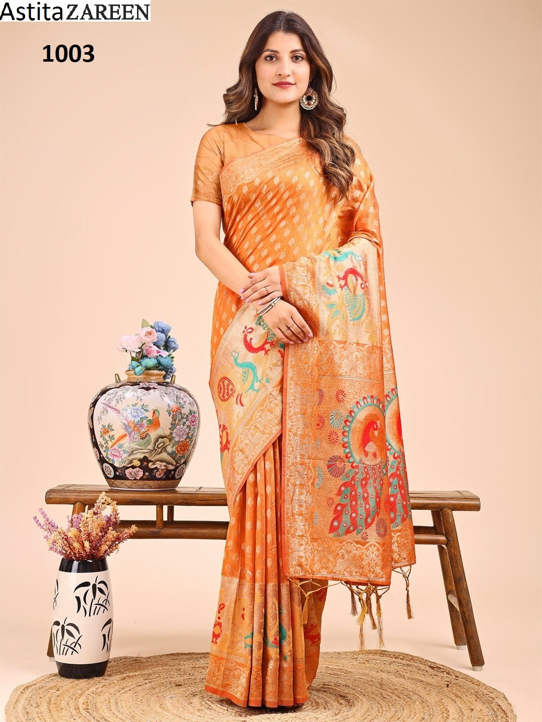 1003 Zareen Astita Linen Cotton Sarees