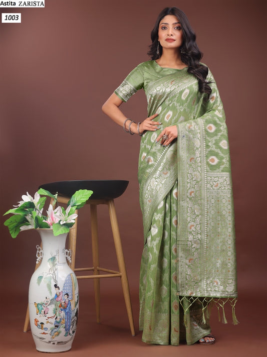 1003 Zarista Astita Linen Cotton Sarees