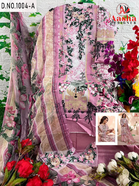 1004-A Aasha Designer Printed Pakistani Patch Suits