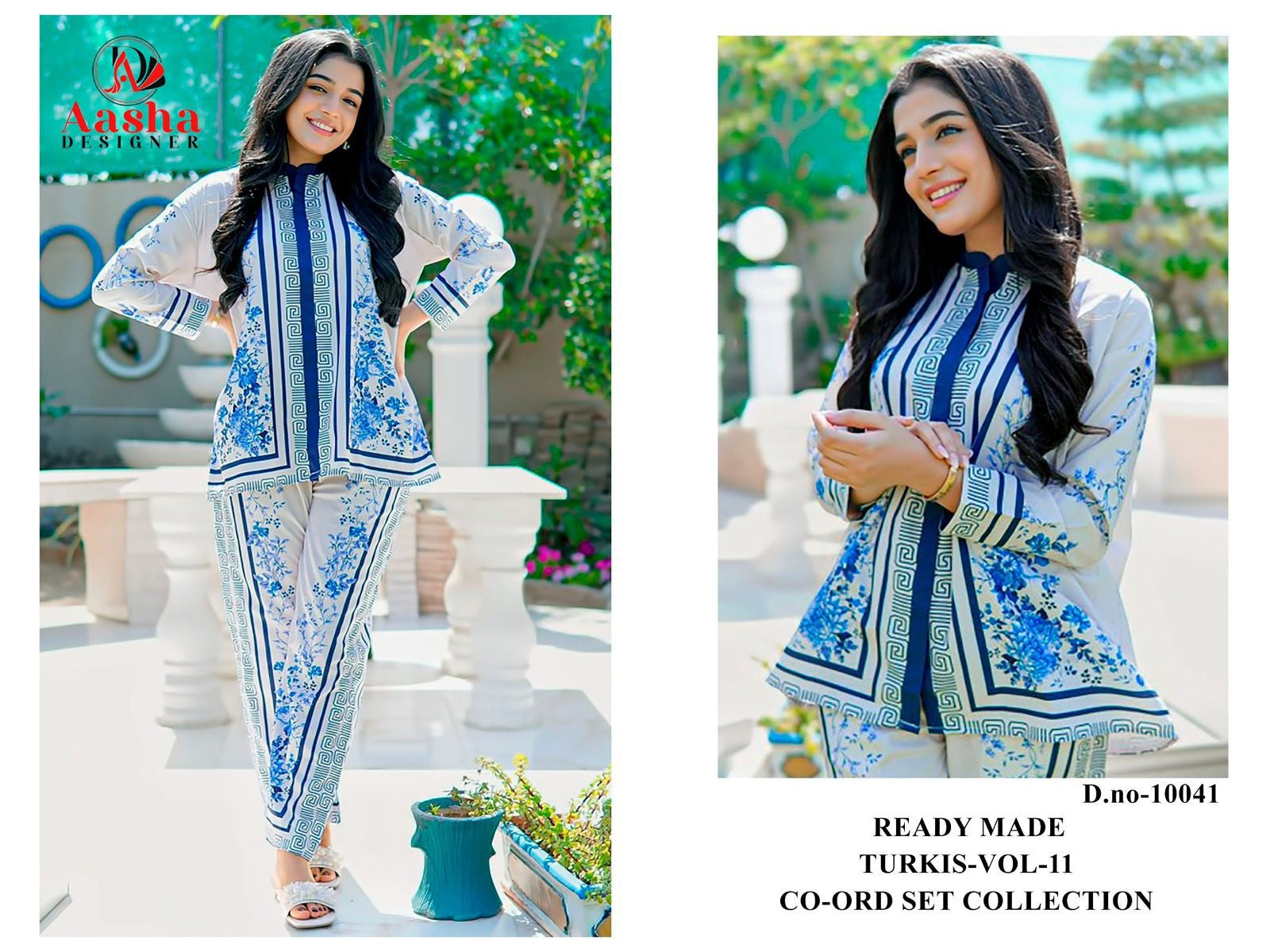 10041 Turkis Vol-11 Karachi Aasha Designer Printed Co Ord Set