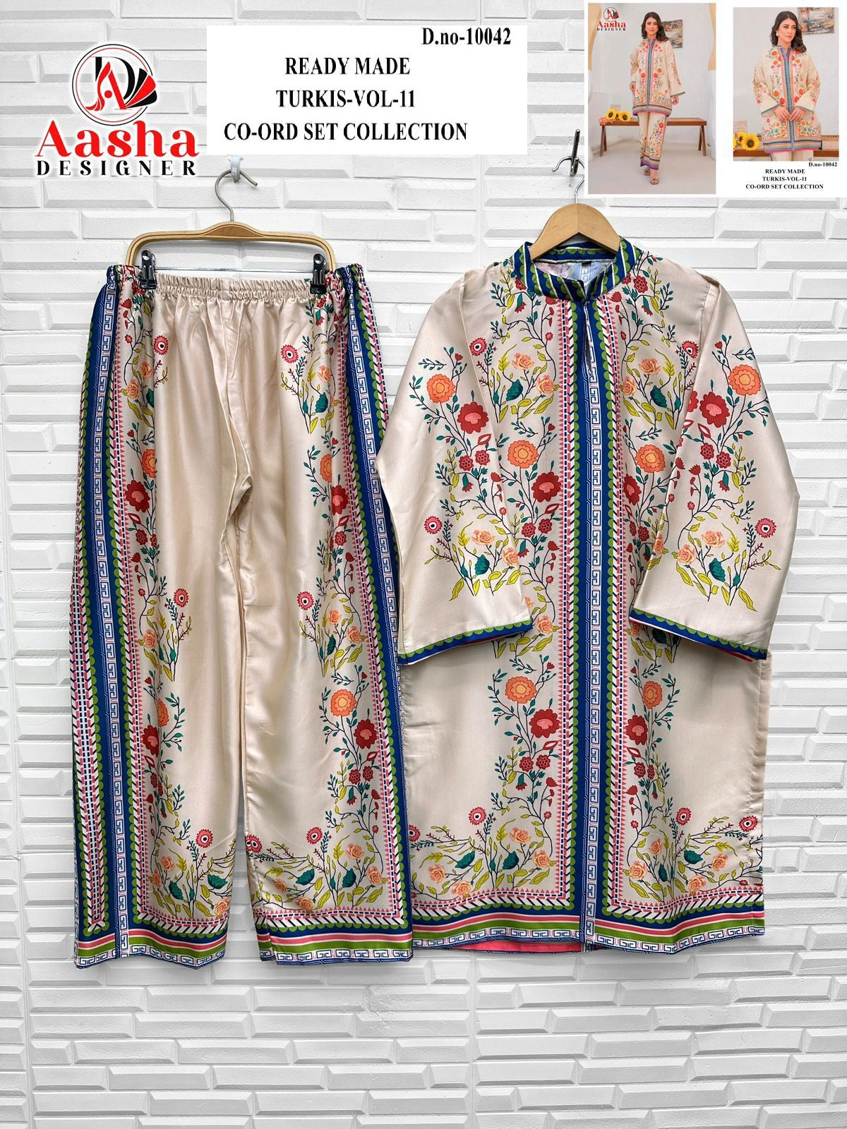 10042 Turkis Vol-11 Karachi Aasha Designer Printed Co Ord Set