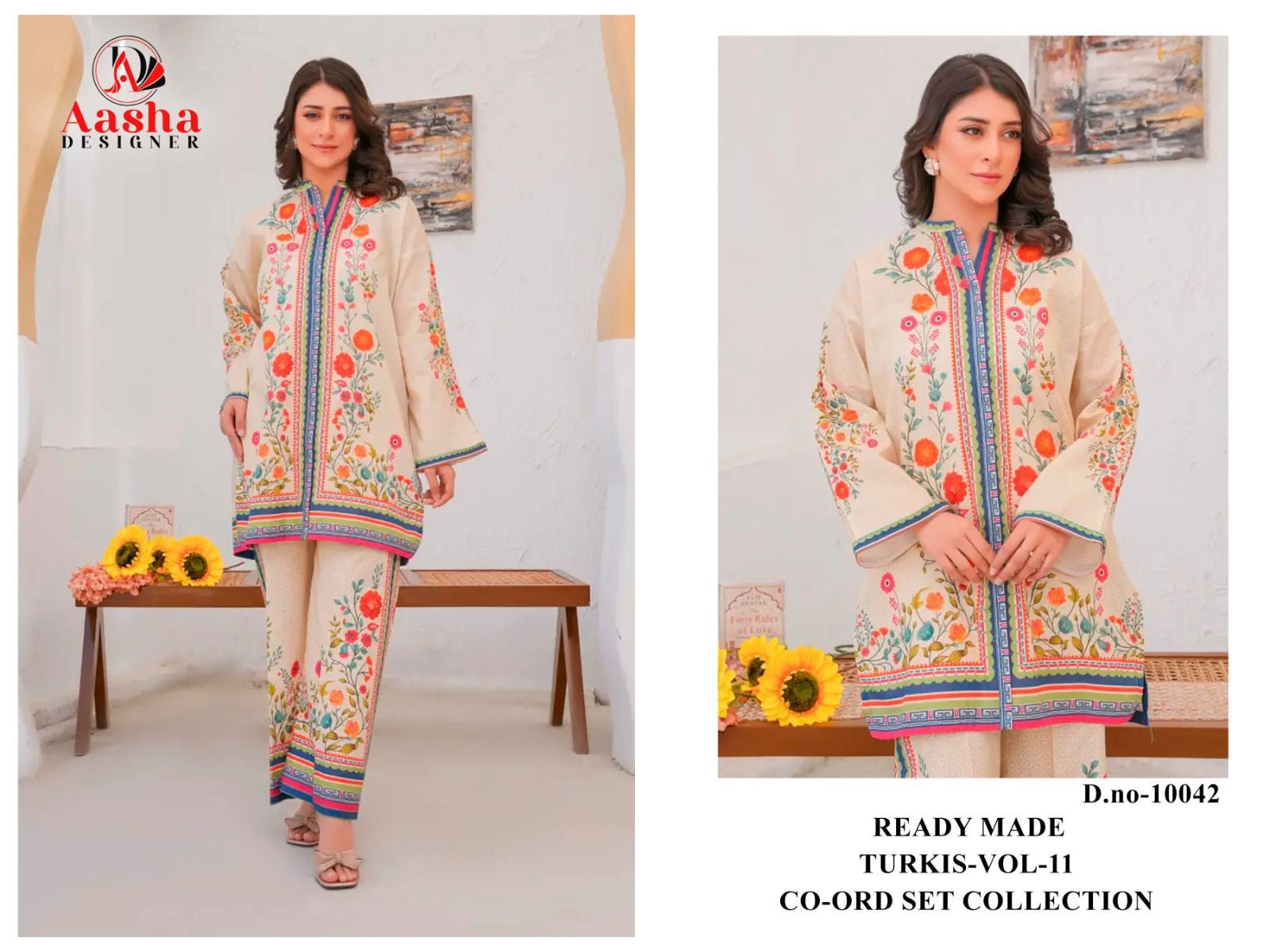 10042 Turkis Vol-11 Karachi Aasha Designer Printed Co Ord Set