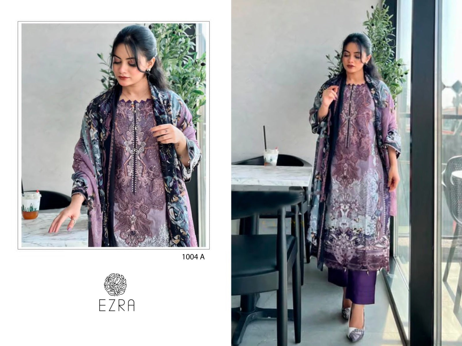 1004A Ezra Cotton Pakistani Patch Suits