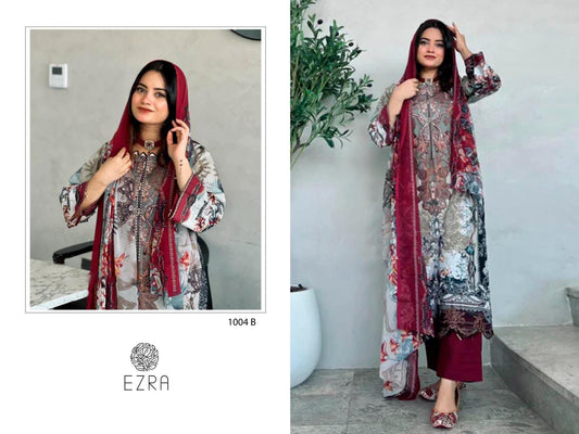 1004B Ezra Cotton Pakistani Patch Suits